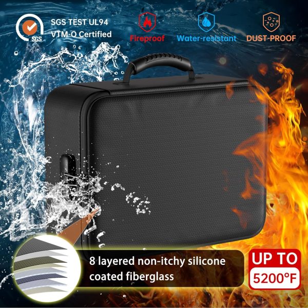 DocSafe 5200°F Document Organizer with Lock,Upgraded Heat Insulated Fireproof＆Waterproof Box 8 Layers File Organizer,Portable Home Travel Safe Storage for Important Documents, Files and More - Image 5