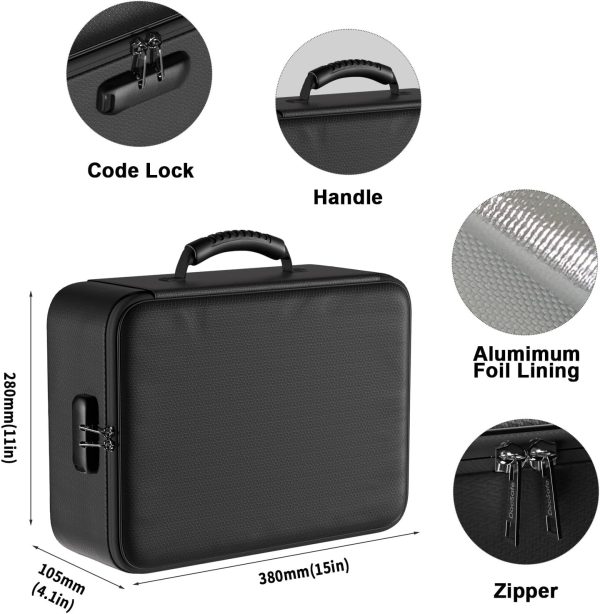 DocSafe 5200°F Document Organizer with Lock,Upgraded Heat Insulated Fireproof＆Waterproof Box 8 Layers File Organizer,Portable Home Travel Safe Storage for Important Documents, Files and More - Image 9