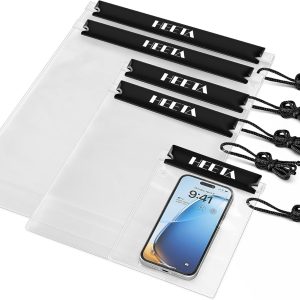 5-Pack Clear Waterproof Dry Bag, Water Tight Cases Pouch Dry Bags for Camera Mobile Phone Maps, Kayaking Boating Document Holder
