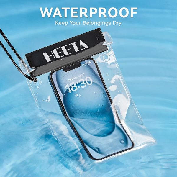 5-Pack Clear Waterproof Dry Bag, Water Tight Cases Pouch Dry Bags for Camera Mobile Phone Maps, Kayaking Boating Document Holder - Image 2