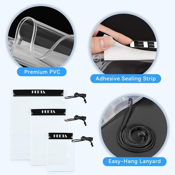 5-Pack Clear Waterproof Dry Bag, Water Tight Cases Pouch Dry Bags for Camera Mobile Phone Maps, Kayaking Boating Document Holder - Image 5