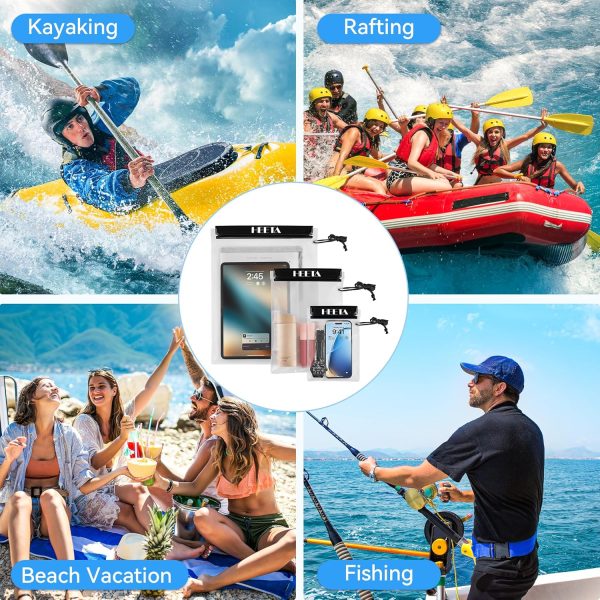 5-Pack Clear Waterproof Dry Bag, Water Tight Cases Pouch Dry Bags for Camera Mobile Phone Maps, Kayaking Boating Document Holder - Image 7