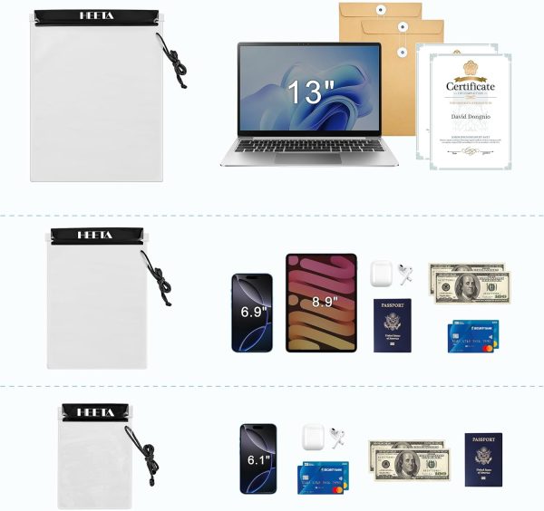 5-Pack Clear Waterproof Dry Bag, Water Tight Cases Pouch Dry Bags for Camera Mobile Phone Maps, Kayaking Boating Document Holder - Image 9