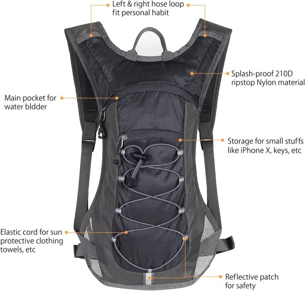 Unigear Hydration Pack Backpack with 70 oz 2L Water Bladder for Running, Hiking, Cycling, Climbing, Camping, Biking - Image 2